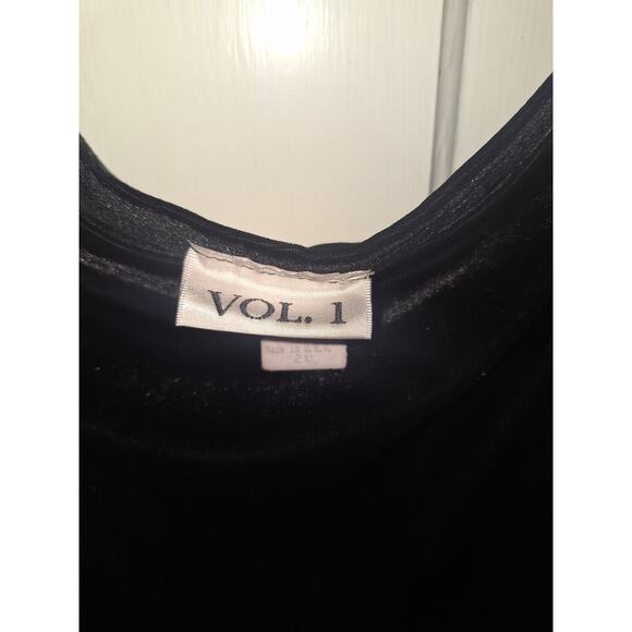 Vintage Made USA 2XL Pull On Skirt Velour Black Beaded Slits Whimsygoth Witchy - Picture 3 of 4